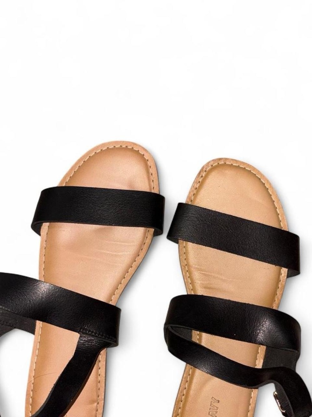Women’s Black Double-Strap Sandals - Sleek Everyday Slide